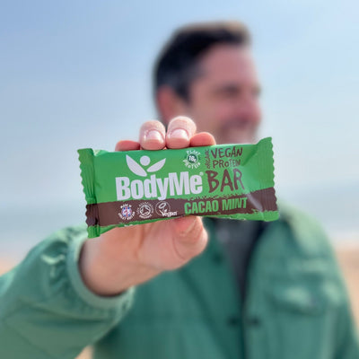 BodyMe Organic Vegan Protein Bars Snacks Group Image With 3 Plant Proteins