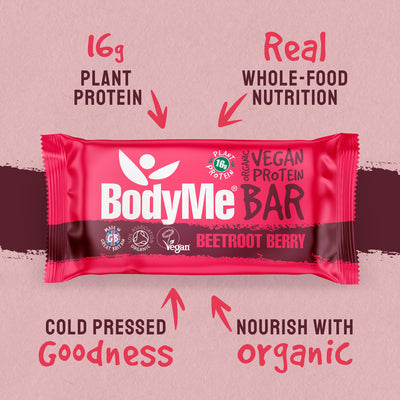 BodyMe organic vegan protein blend bars - naturally sweetened and flavoured