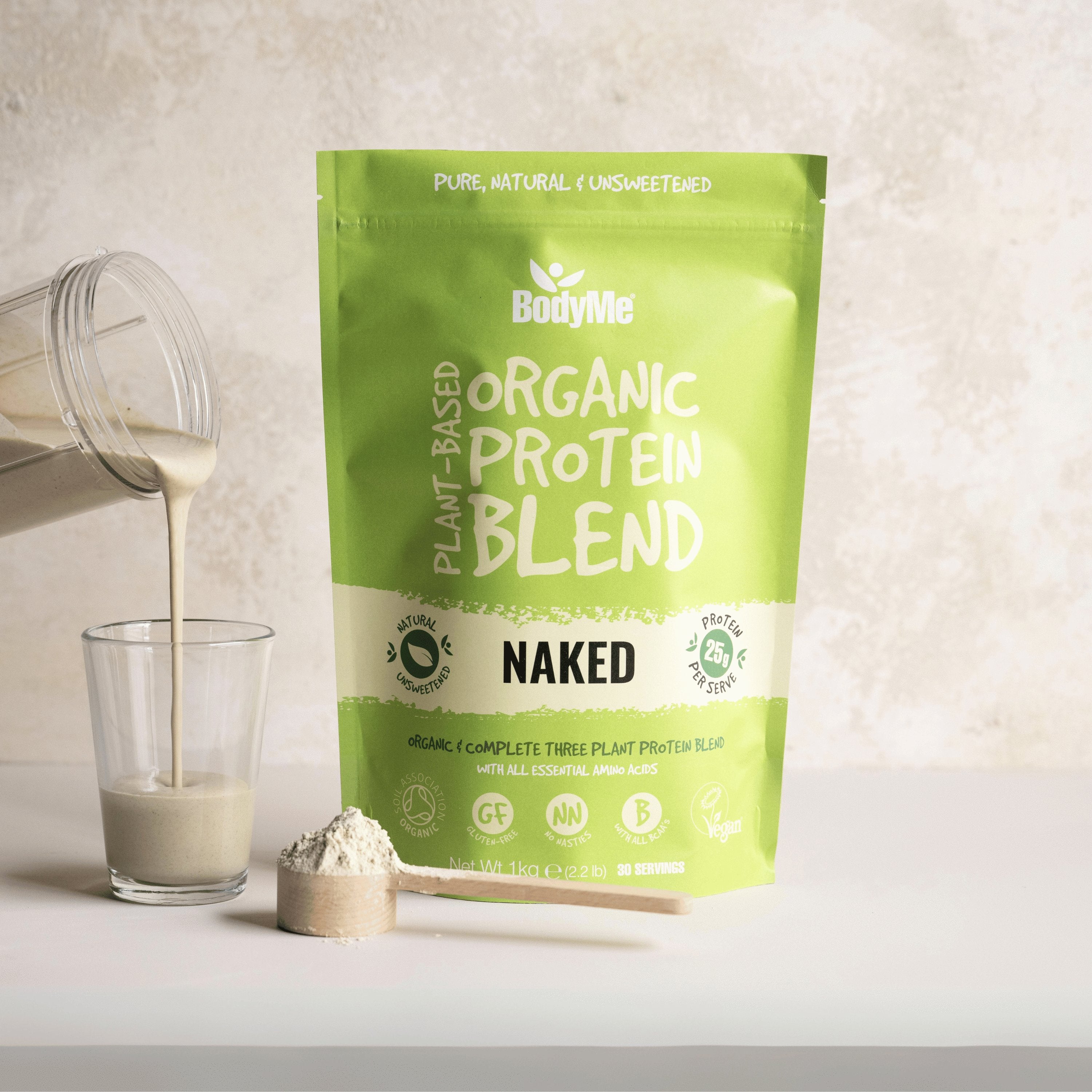 BodyMe Organic Vegan Protein Powder Blends UK Blended 3 Proteins