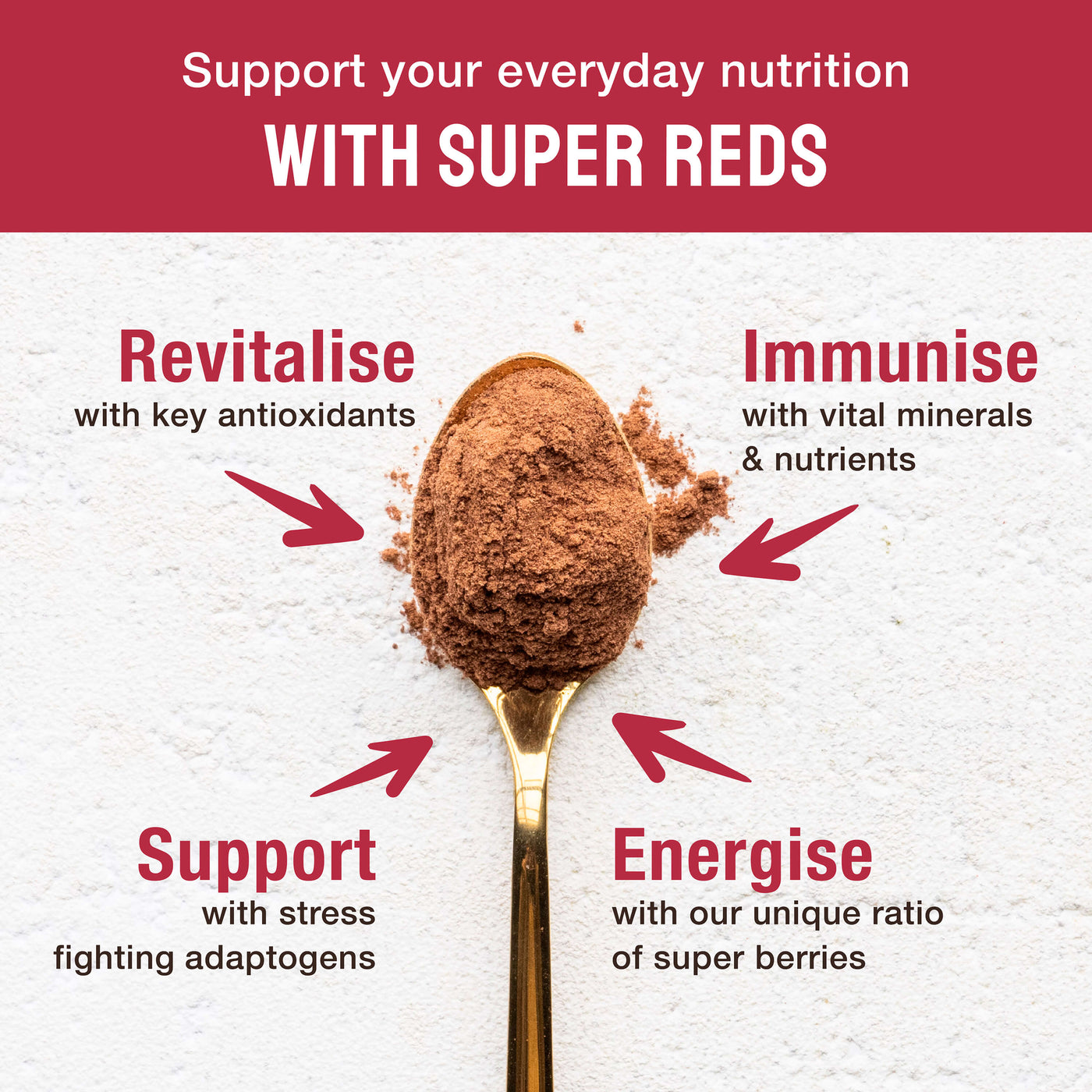 BodyMe Organic Reds Superfood Powder with Blueberry, Raspberry, Cranberry, Rosehip, Acai Berry, Beetroot, Prebiotic Inulin, Carob, Chaga Mushroom, Reishi Mushroom