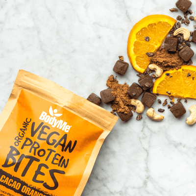 BodyMe Organic Vegan Protein Bites - Healthy Snacks - Chocolate Orange 
